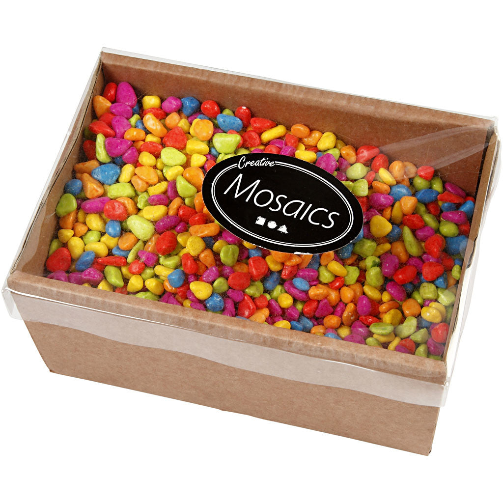 Mosaïques, dim. 8-10 mm, ép. 5 mm, Couleurs vives, 2 kg/ 1 Pq. [HOB-55528]