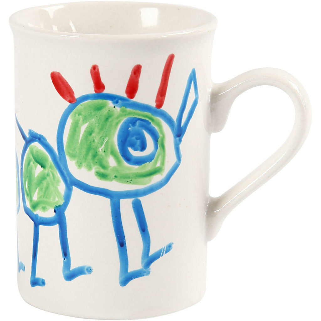 Tazza di porcellana, H: 10 cm, diam 7,4 cm, 245 ml, bianco, 1 pz [HOB-555970]