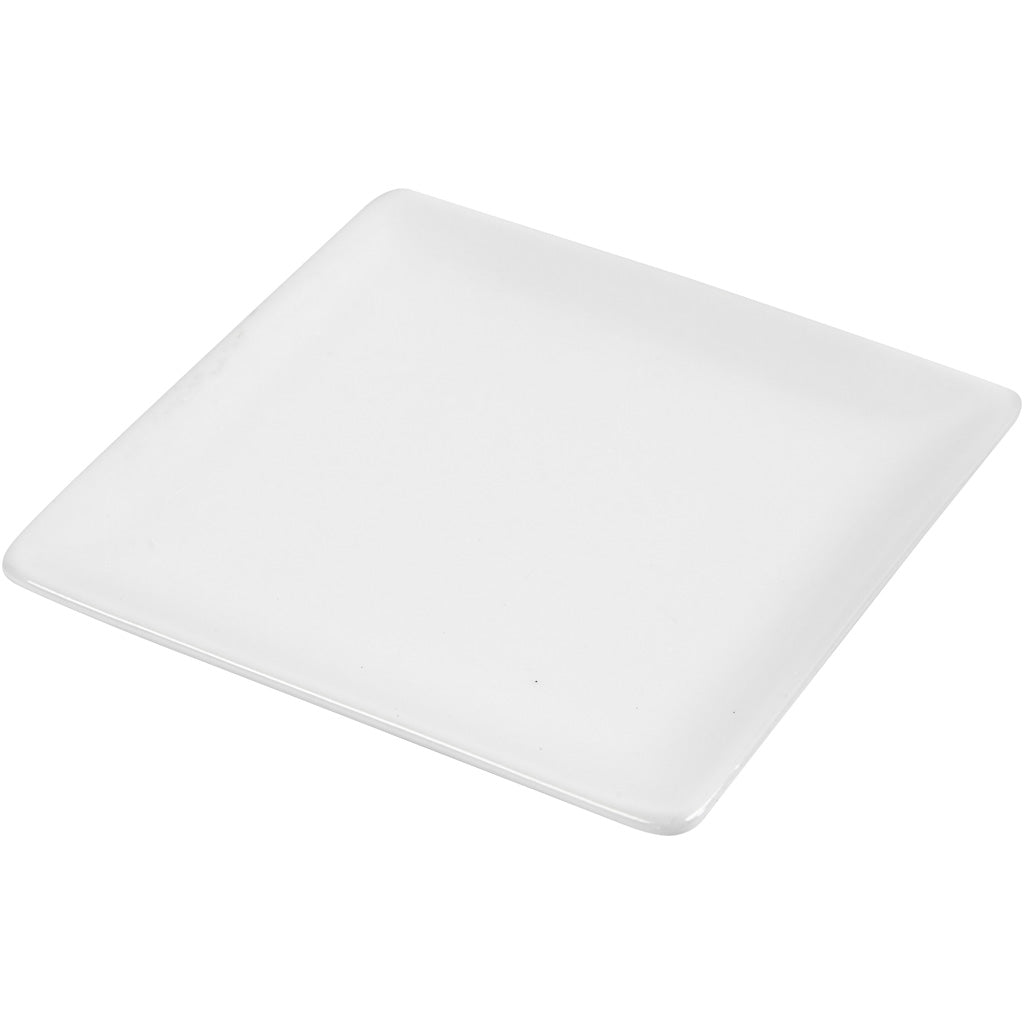 Plate, size 12,7x12,7 cm, white, 10 pc
