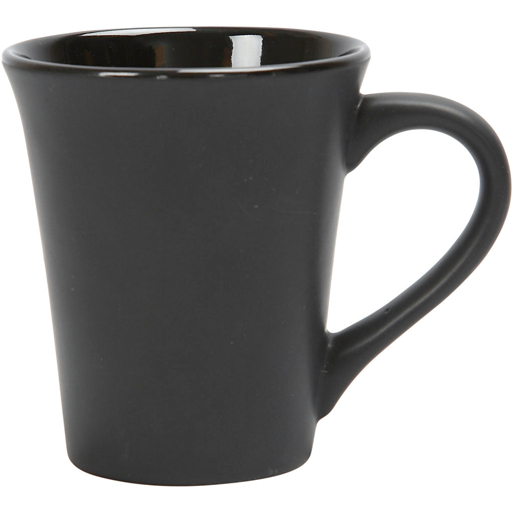 Mug, H: 10 cm, dia. 5,9-8,7 cm, 300 ml, ca. 300 ml, black, 12 pc