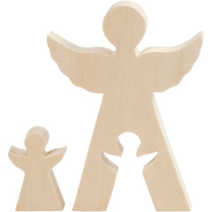 Figura 2 in1, Angeli, H: 7,8+20 cm, P: 2 cm, L: 4,5+14,3 cm, 1 set [HOB-56136]