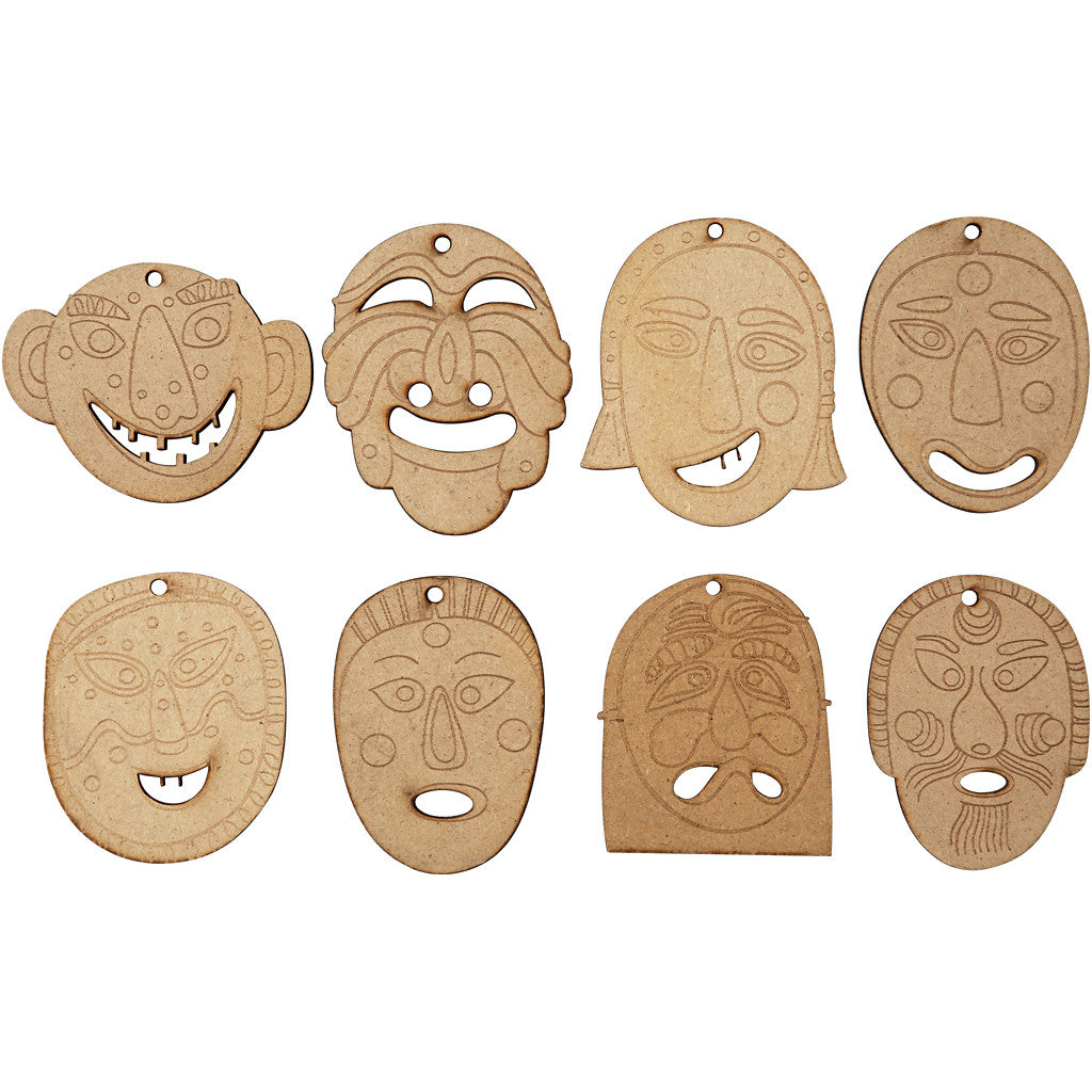 Masken-Anhänger, Größe 5,5-7 cm, Dicke 4 mm, 24 Stk/ 1 Pck [HOB-56143]