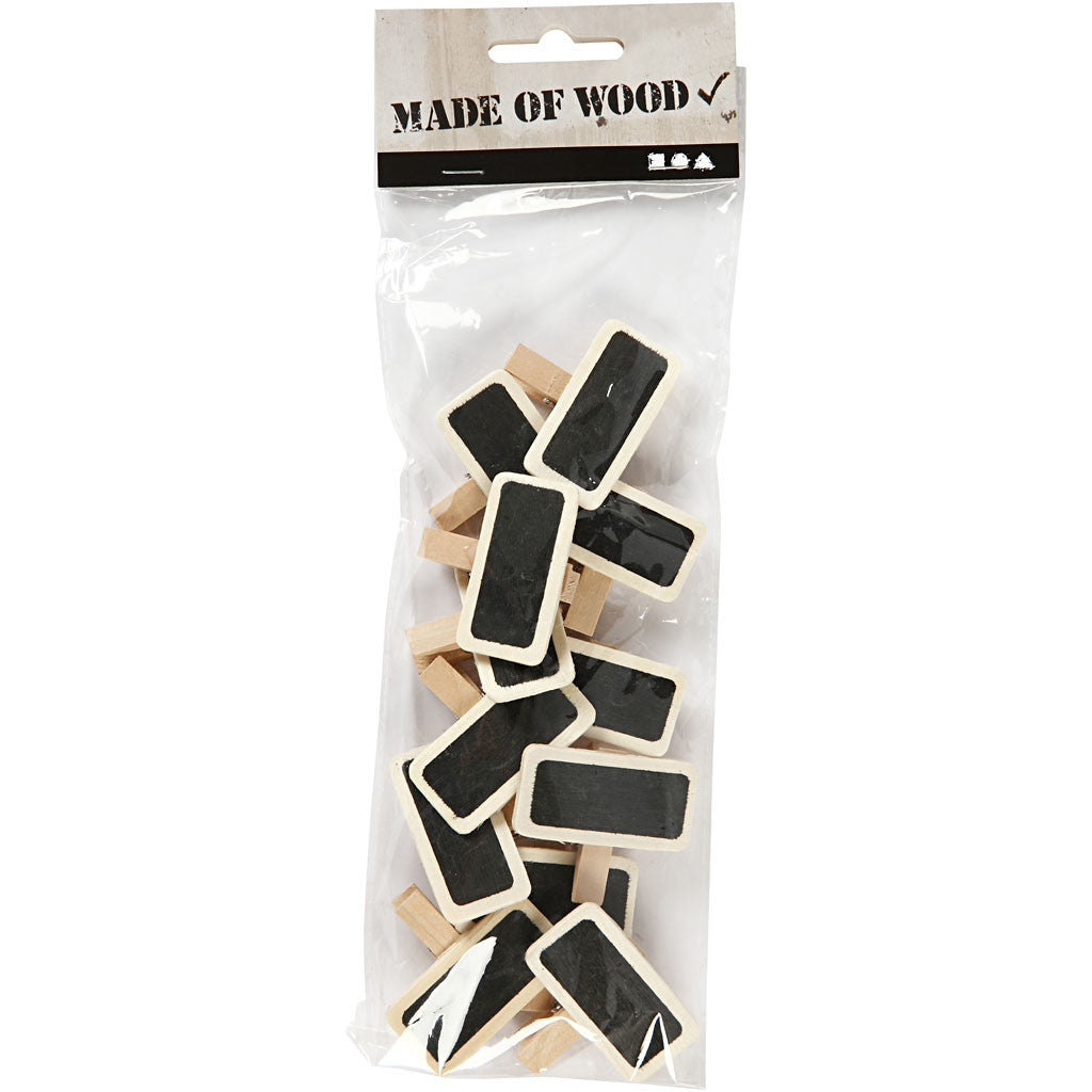 Lavagna con molletta, misura 4x2 cm, 12 pz/ 1 conf. [HOB-562160]