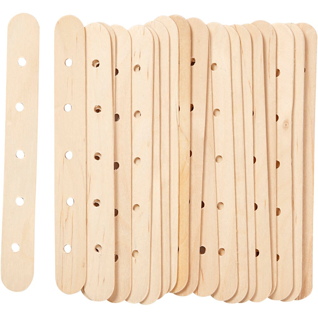Bastoncini con buchi, L: 15 cm, L: 1,8 cm, misura buco 4 mm, 20 pz/ 1 conf. [HOB-563030]
