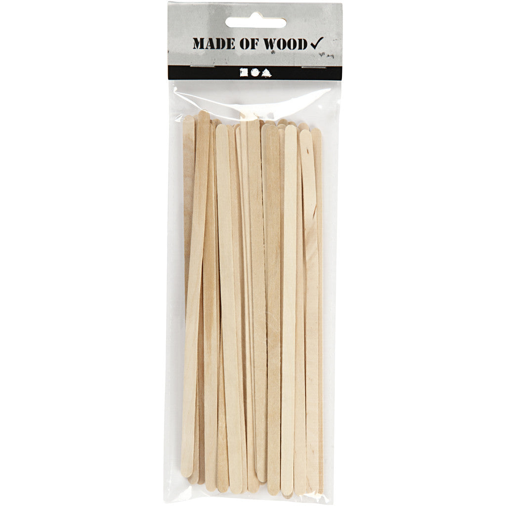 Bastoncini da ghiacciolo, L: 19 cm, L: 6 mm, natural, 30 pz/ 1 conf. [HOB-563041]
