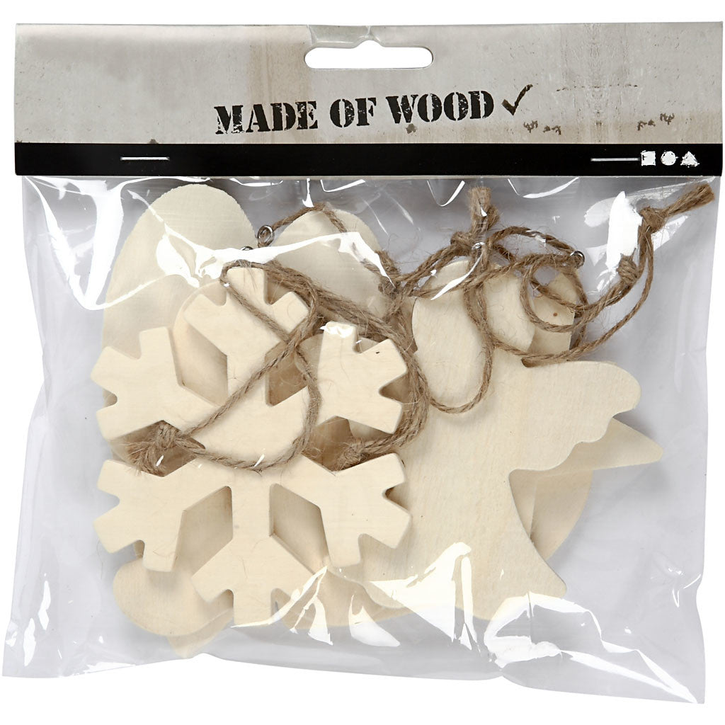 Ornements, dim. 9-11 cm, ép. 4 mm, 6 pièces/ 1 Pq. [HOB-564050]