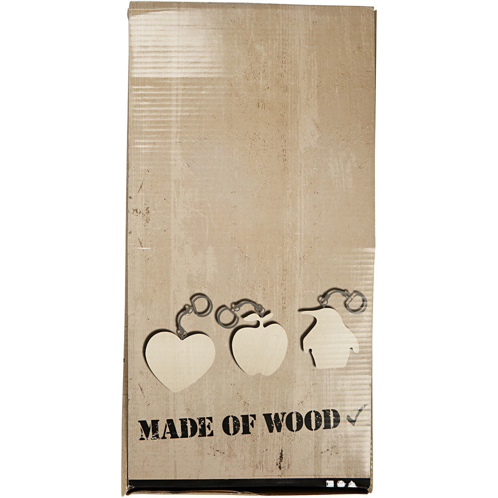 Schlüsselanhänger aus Holz , Größe 7x7 cm, Dicke 3 mm, 128 Stk/ 1 Pck [HOB-56410]