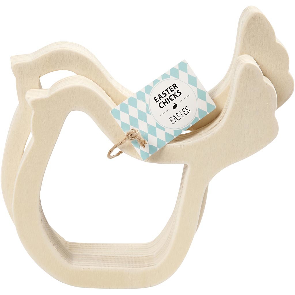 Silhouettes Galline, H: 13 cm, P: 2 cm, L: 13 cm, 2 pz/ 1 conf. [HOB-56434]