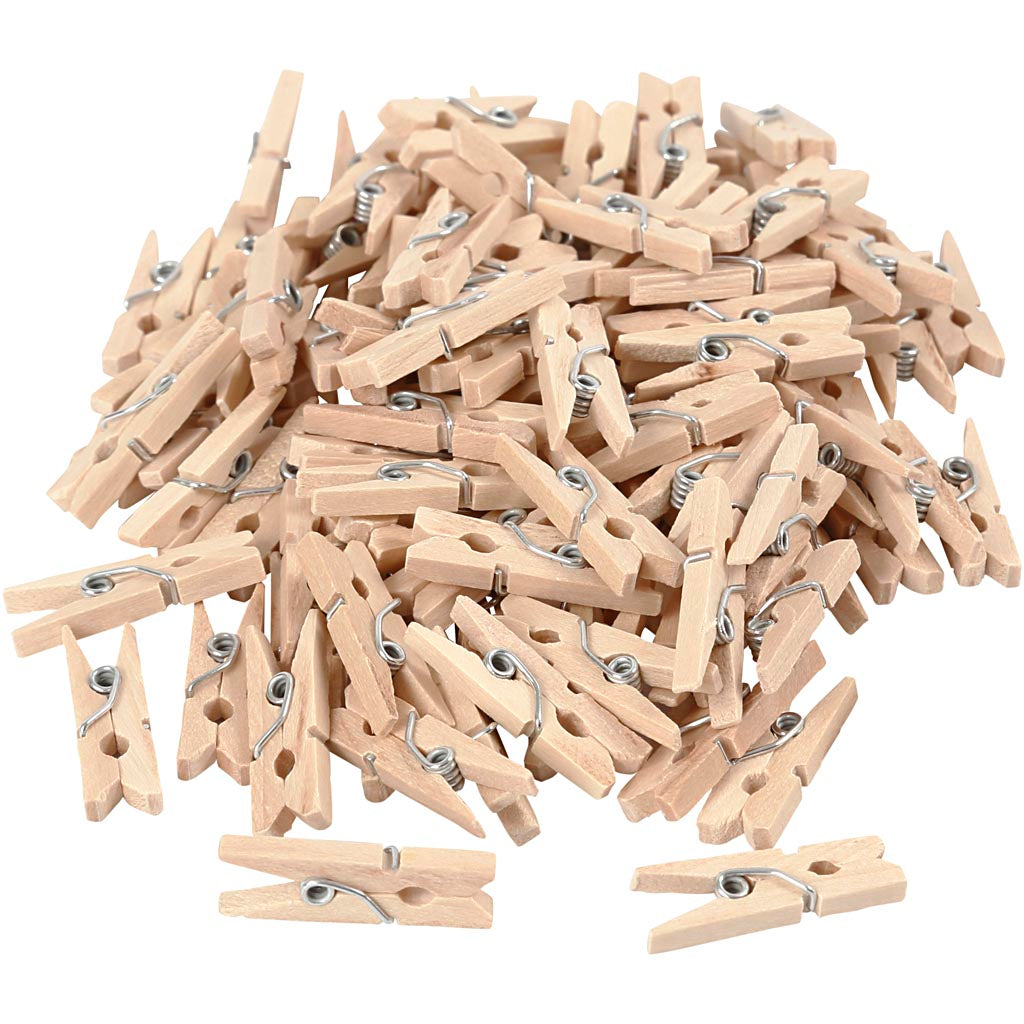 Clothes pegs, L: 25 mm, W: 3 mm, 100 pc