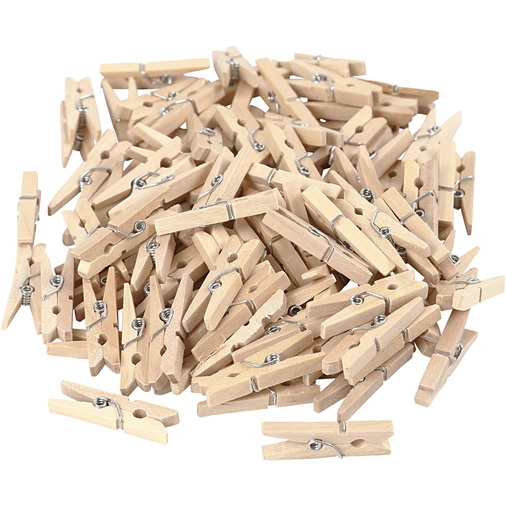 Clothes Pegs, L: 30 mm, W: 3 mm, 100 pc