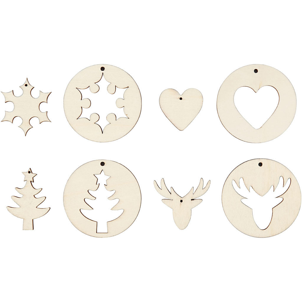 Decorazioni da appendere 2 in 1 , diam 7 cm, misura buco 3 mm, spess. 4 mm, 8 pz/ 1 conf. [HOB-565090]