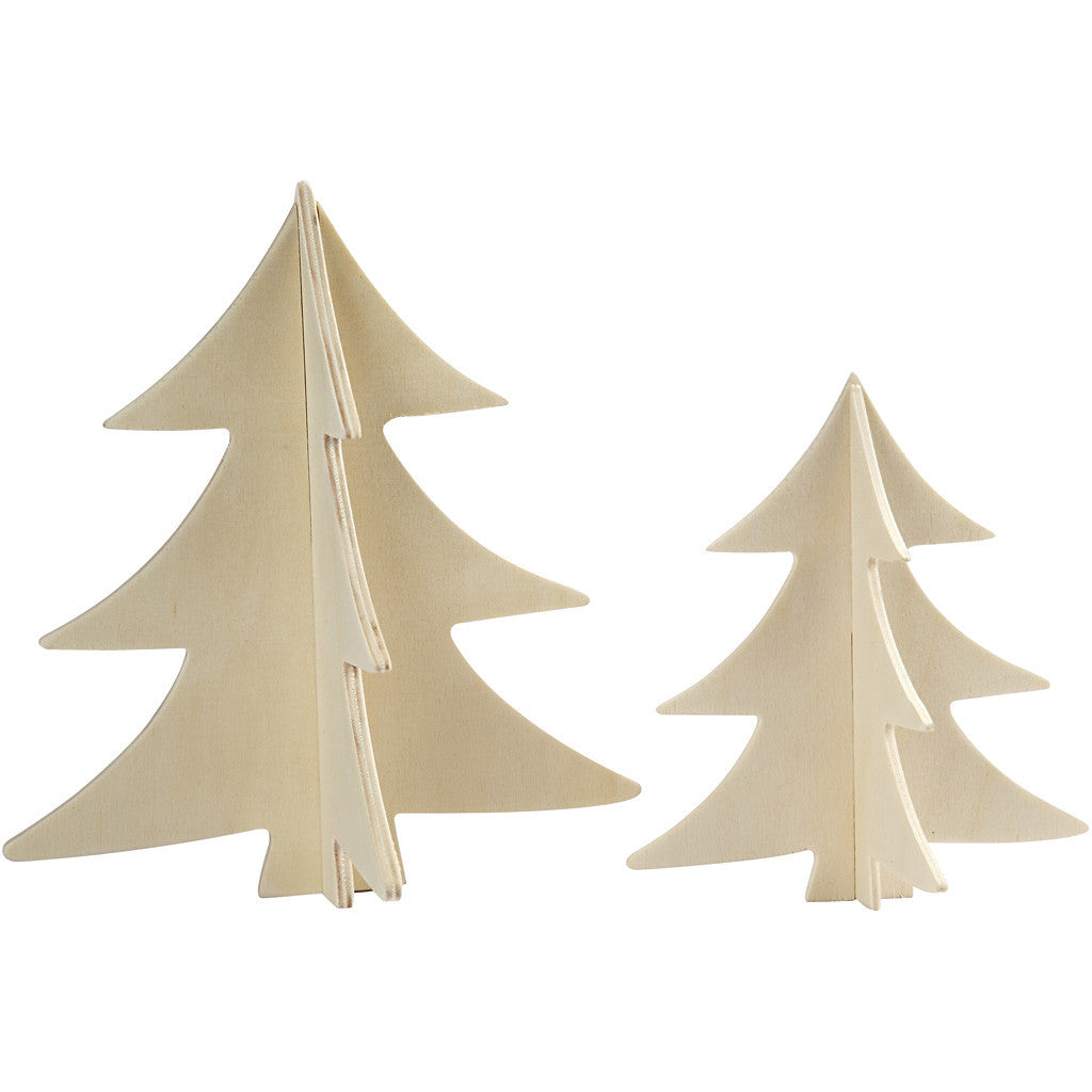 Alberi di Natale, H: 13+18 cm, 2 pz/ 1 conf. [HOB-56712]