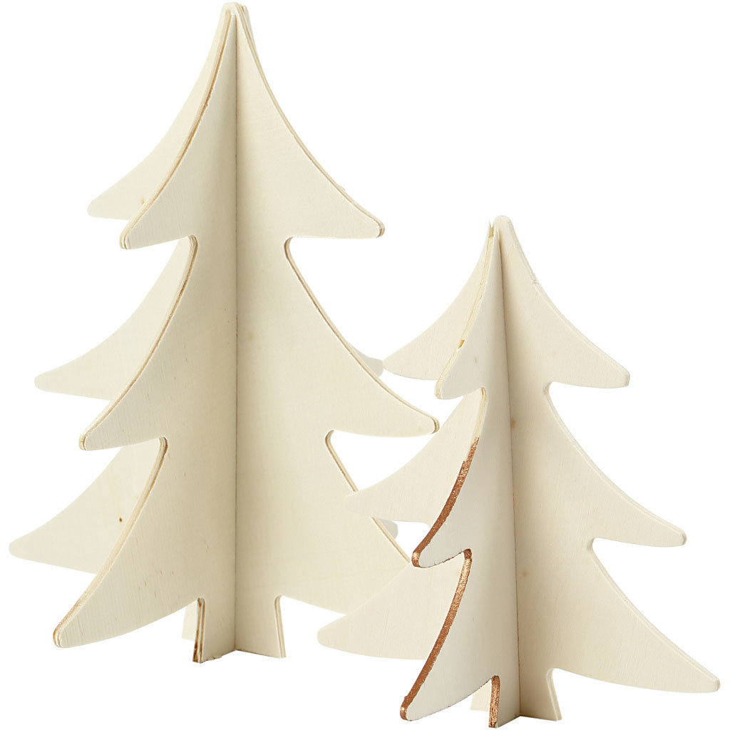 Alberi di Natale, H: 13+18 cm, 2 pz/ 1 conf. [HOB-56712]