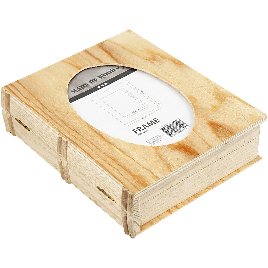 Schachtel in Buchform, Größe 21,7x18 cm, Lochgröße 16x10,8 cm, Dicke 5,6 cm, 1 Stk [HOB-56757]