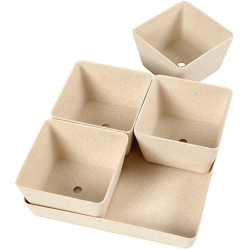 Vasi da fiori, H: 8 cm, P: 19,5 cm, L: 19,5 cm, 1 set [HOB-56866]