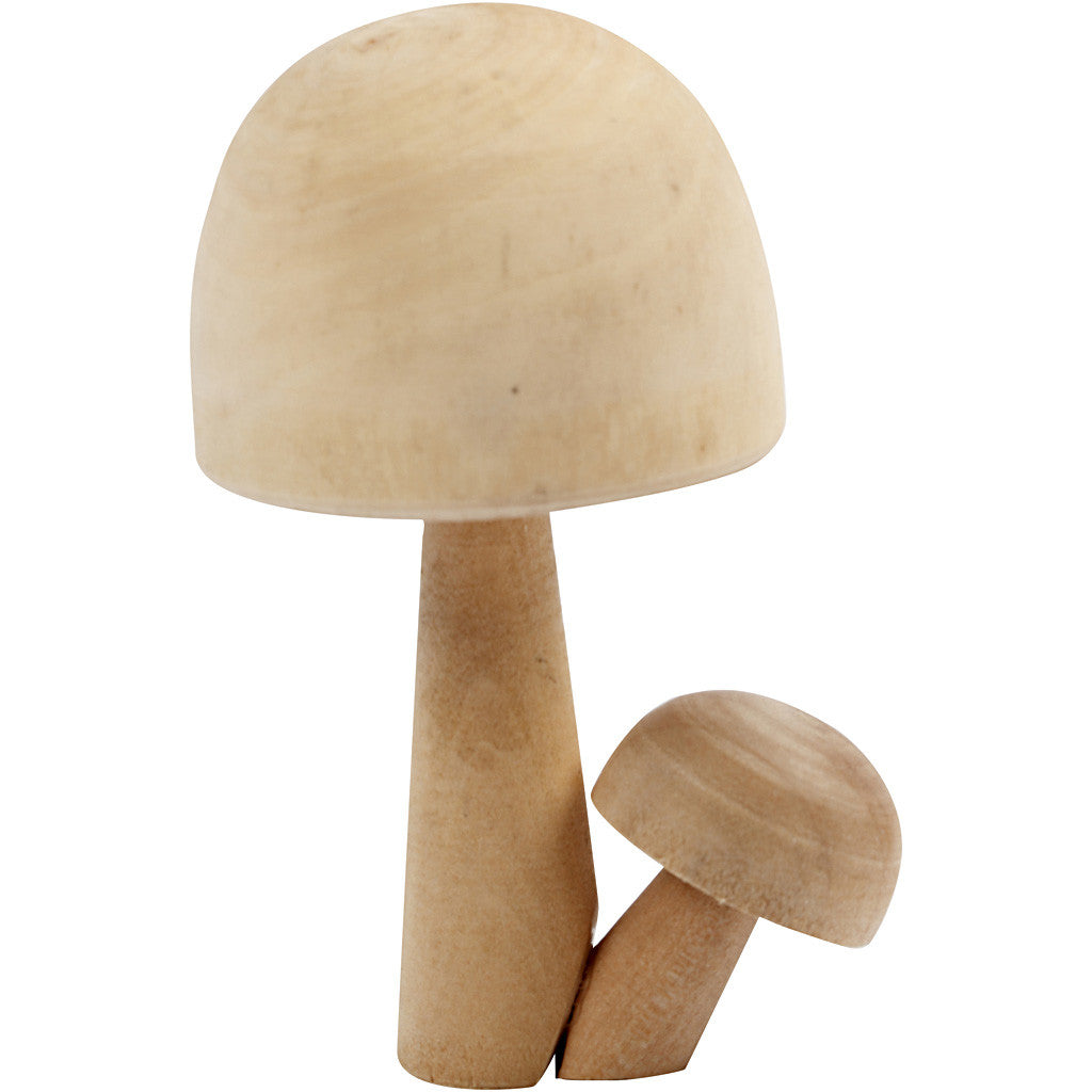 Funghi in legno , H: 8,5 cm, L: 5,5 cm, 1 pz [HOB-56936]