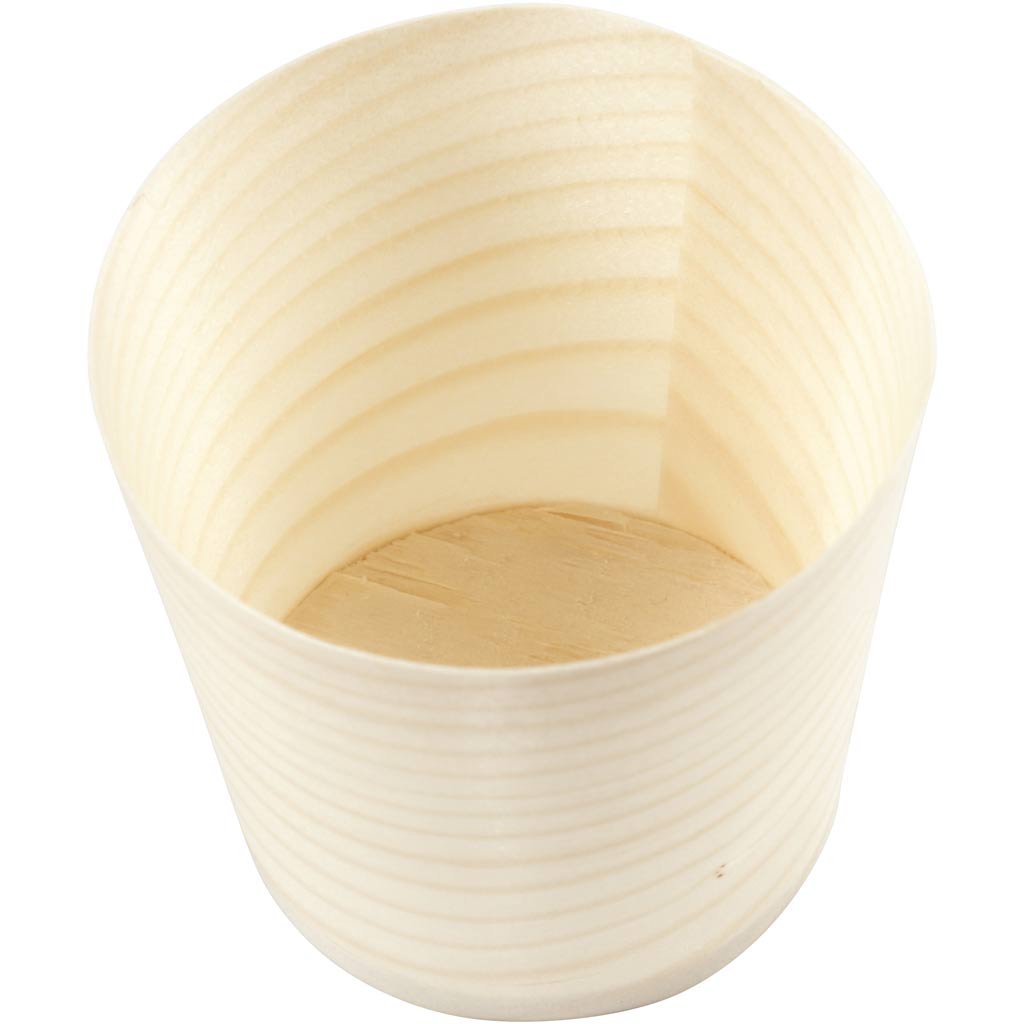 Becher aus Spanholz, H 6 cm, D 5,5 cm, 12 Stk/ 1 Pck [HOB-56941]