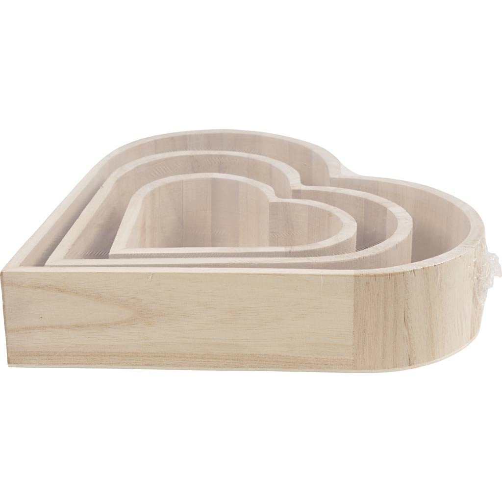 Schalen in Herzform, H 13-25 cm, T 5-5,2 cm, 3 Stk/ 1 Pck [HOB-57452]