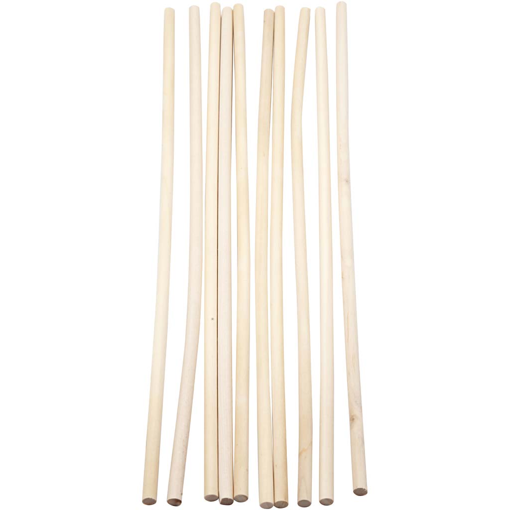 Stecchino di legno, L: 30 cm, diam 6 mm, 10 pz/ 1 conf. [HOB-57651]