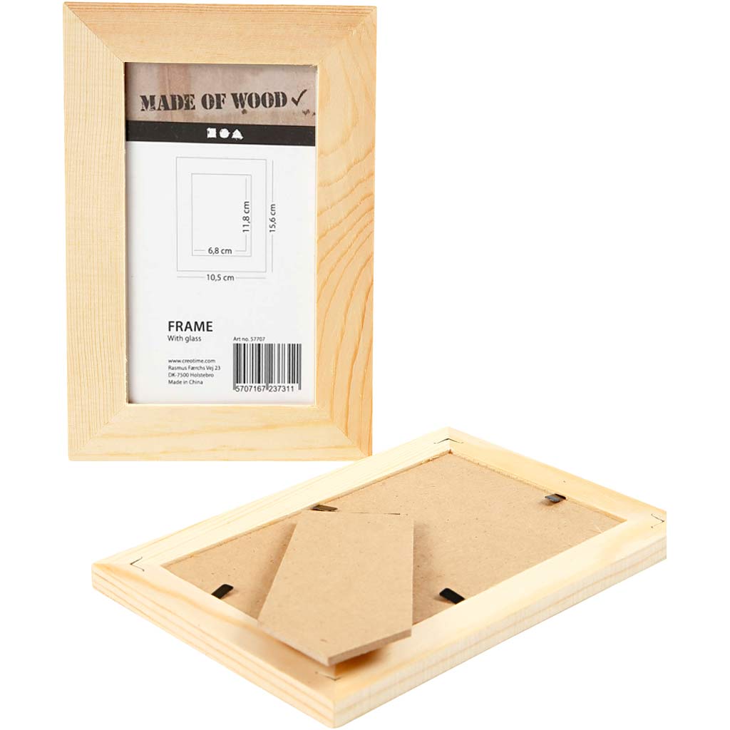 Fotorahmen mit Glas, Größe 10,5x15,6 cm, 1 Stk [HOB-57707]