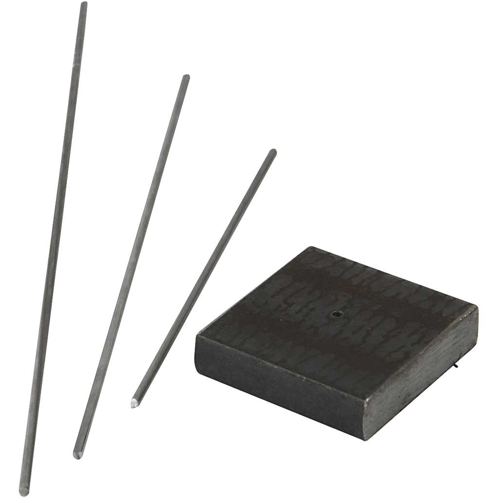 Socle en métal, dim. 4x4x1 cm, diamètre intérieur 2 mm, 1 pièce [HOB-58030]