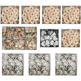 Stickers en bois, dim. 20-50 mm, Le contenu peut varier , 10 Pq./ 1 Pq. [HOB-58042]