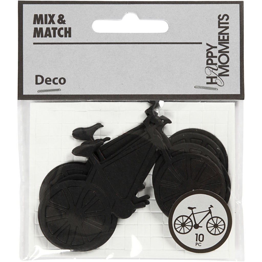 Sagoma in cartoncino, Bicicletta, misura 77x48 mm, nero, 10 pz/ 1 conf. [HOB-586039]