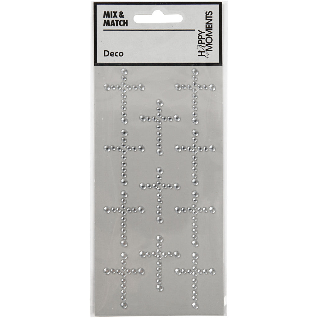 Strass adesivi , misura 35x25 mm, argento, 11 pz/ 1 conf. [HOB-586043]