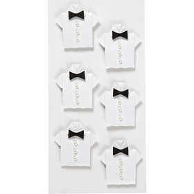 Stickers , camicia, misura 33x35 mm, bianco, 6 pz/ 1 conf. [HOB-586045]