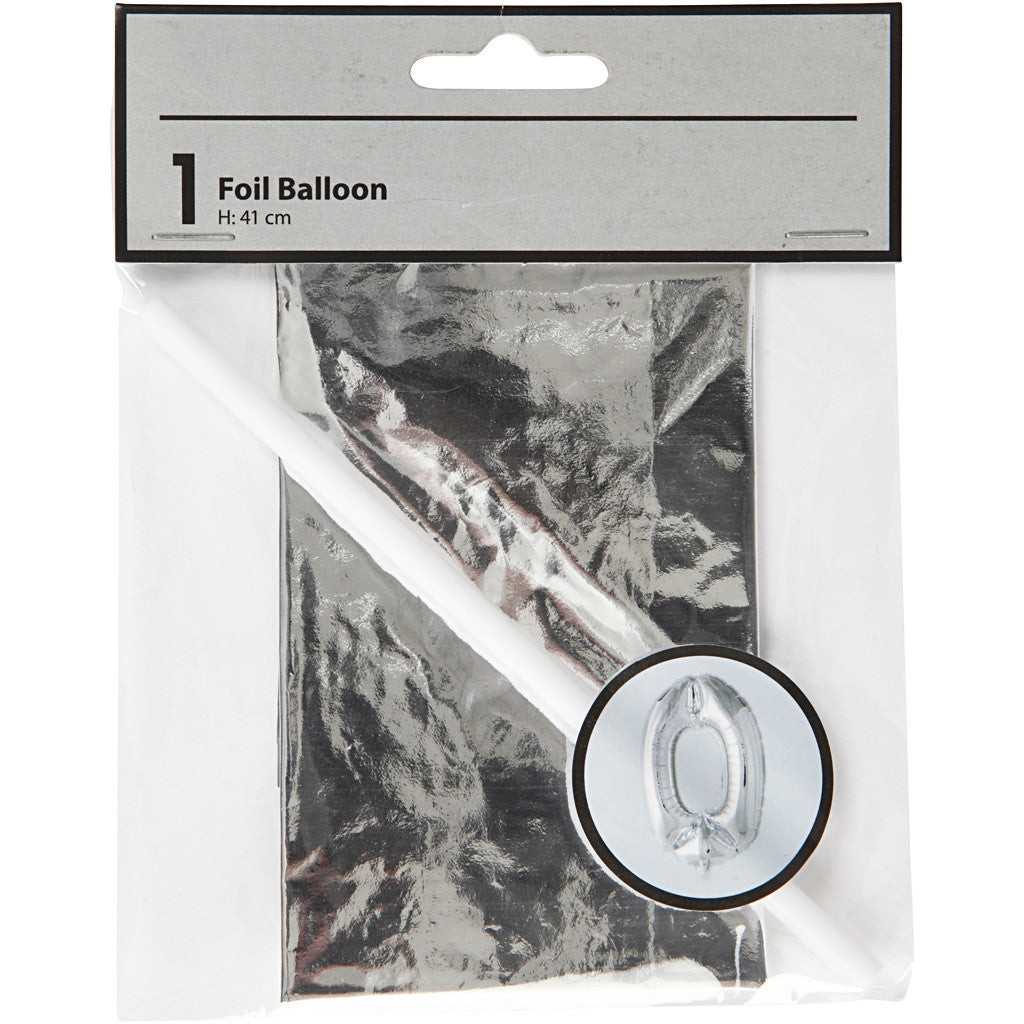 Folienballon, 0, H 41 cm, Silber, 1 Stk [HOB-59184]