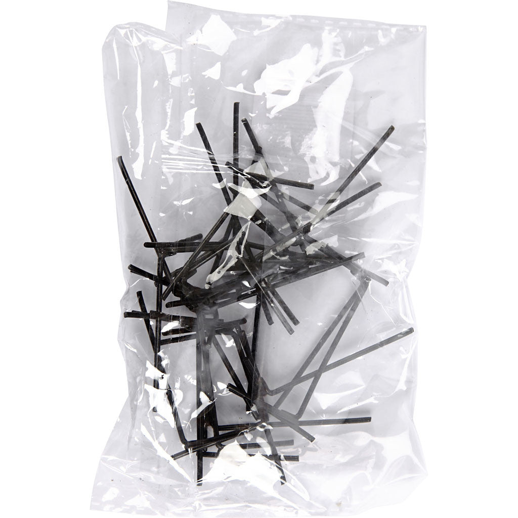 Pattes d'oiseaux métalliques, H : 5 cm, L : 2 cm, noir, 10 paire/ 1 Pq. [HOB-59363]