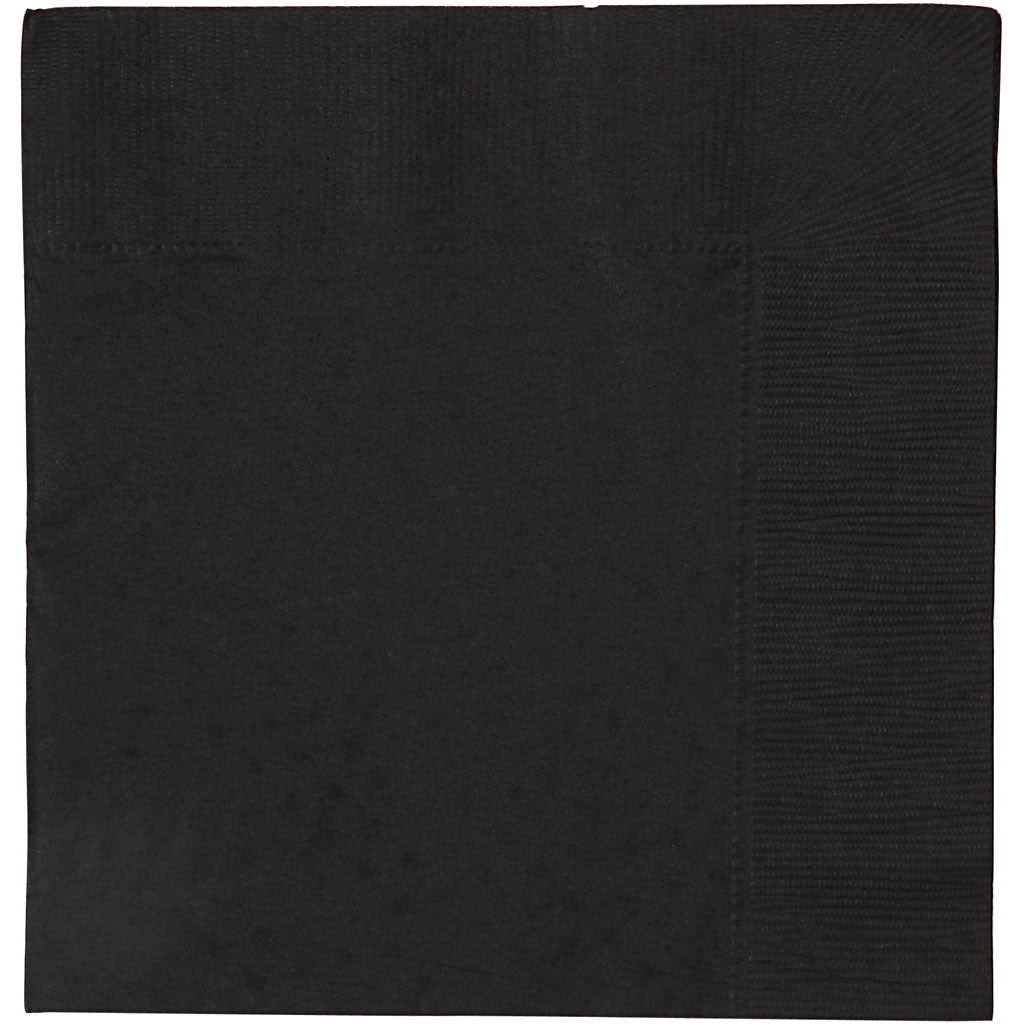 Tovaglioli, misura 33x33 cm, nero, 20 pz/ 1 conf. [HOB-599002]