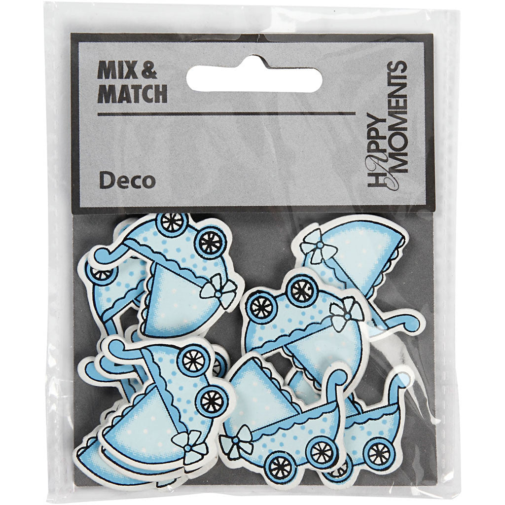 Carrozzina, misura 34x31 mm, spess. 1,7 mm, azzurro, 10 pz/ 1 conf. [HOB-599711]