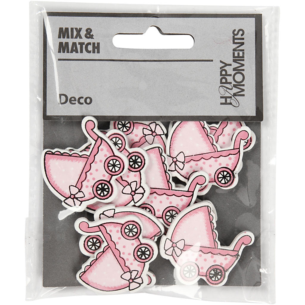 Landeau, dim. 34x31 mm, ép. 1,7 mm, rose clair, 10 pièces/ 1 Pq. [HOB-599717]