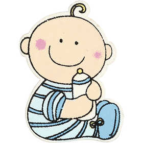 Baby, Größe 24x35 mm, Dicke 1,7 mm, Hellblau, 10 Stk/ 1 Pck [HOB-599811]