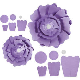 Fleurs en papier, d 15+25 cm, 230 gr, violet, 2 pièces/ 1 Pq. [HOB-599905]