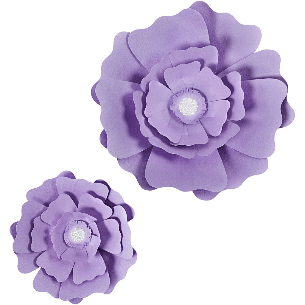 Fleurs en papier, d 15+25 cm, 230 gr, violet, 2 pièces/ 1 Pq. [HOB-599905]