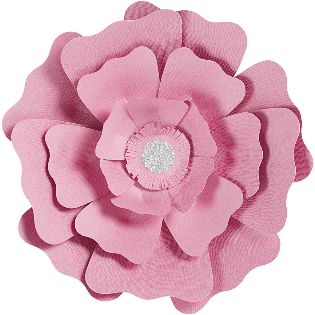 Papierblumen, D 15+25 cm, 230 g, Rosa, 2 Stk/ 1 Pck [HOB-599909]