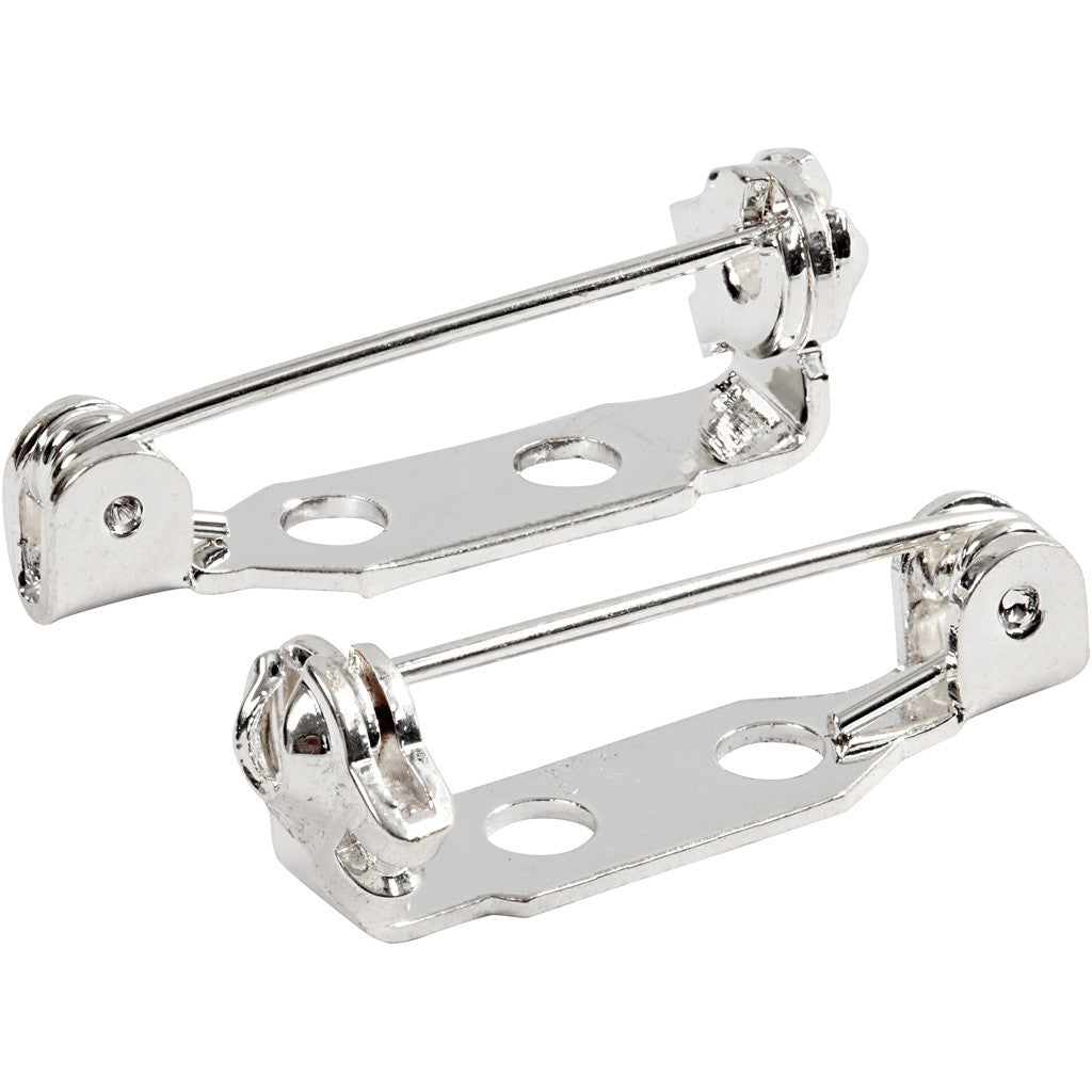 Retro spilla, L: 15 mm, placcato argento, 100 pz/ 1 conf. [HOB-600701]
