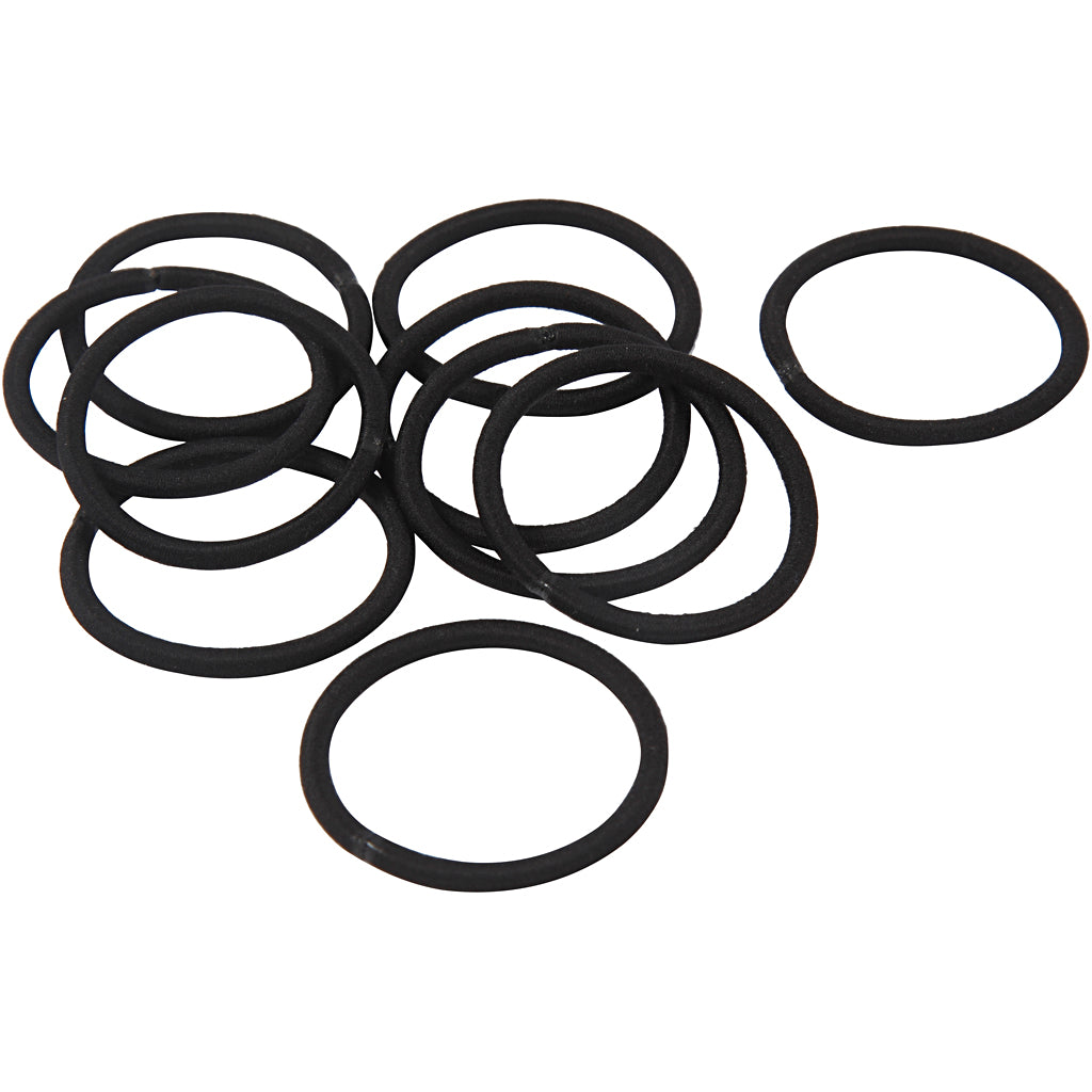 Fascia elastica per capelli, diam 45 mm, nero, 10 pz/ 1 conf. [HOB-600985]