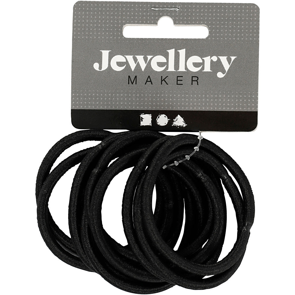 Fascia elastica per capelli, diam 45 mm, nero, 10 pz/ 1 conf. [HOB-600985]