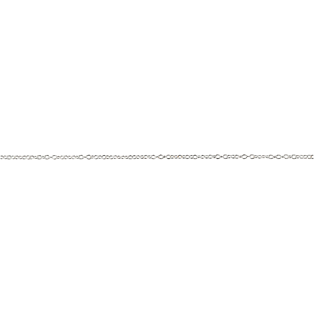 Chain, W: 2 mm, silver-plated, 20 m/ 1 pc