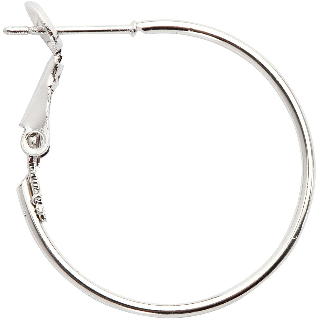 Boucles d'oreilles, d 25 mm, argenté, 8 pièces/ 1 Pq. [HOB-61065]