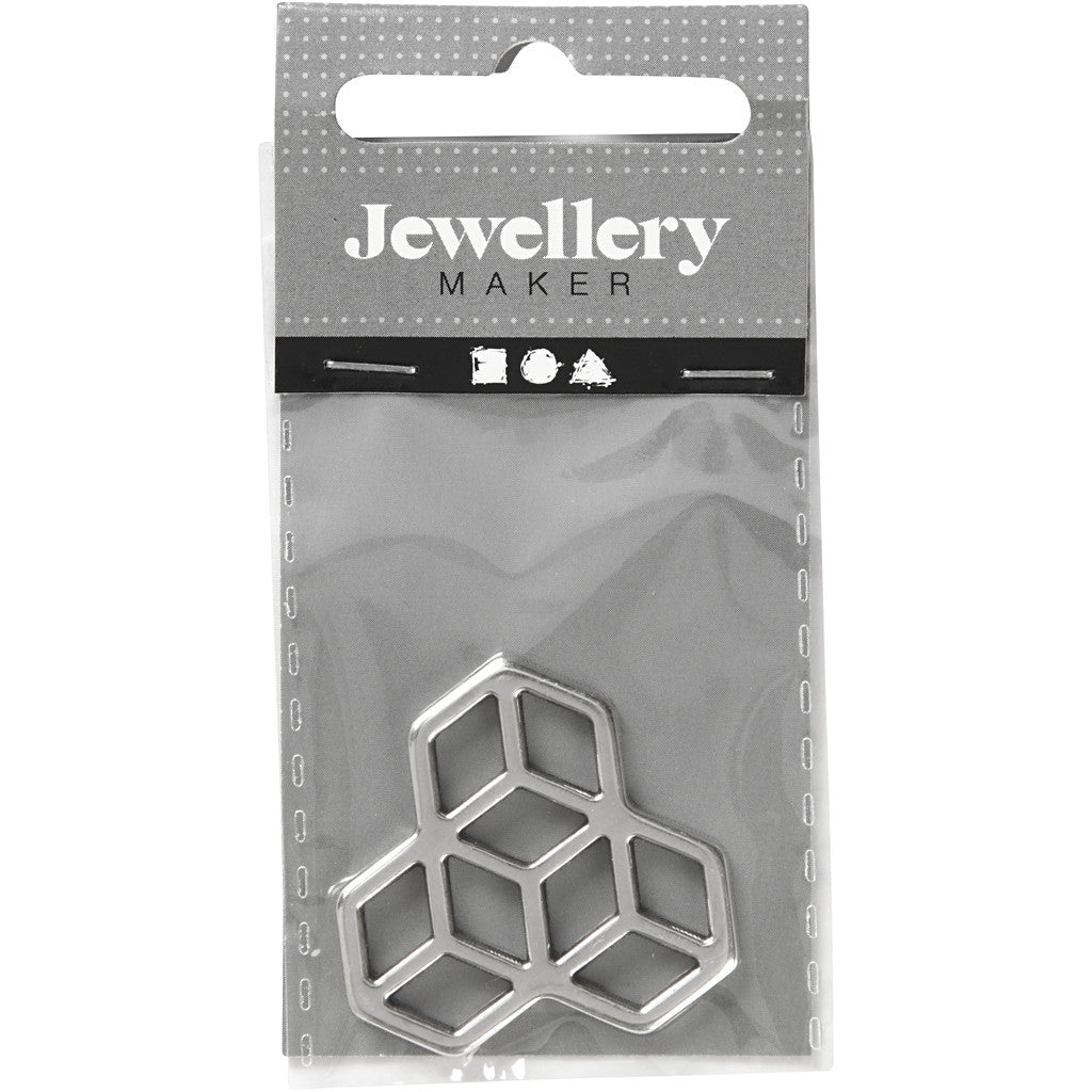 Pendentif, d 30 mm, argenté, 1 pièce [HOB-61165]