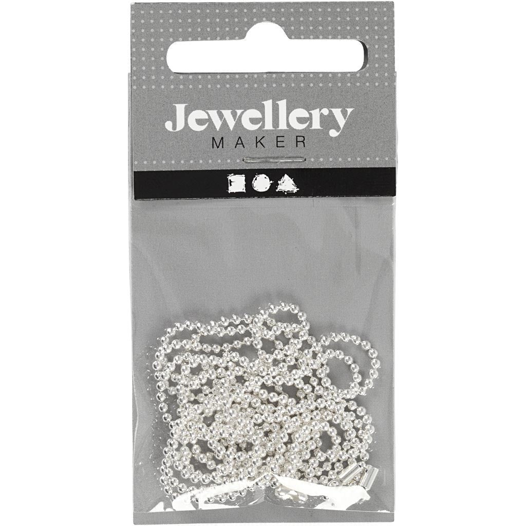 Kugelkette, D 1,5 mm, Versilbert, 1 m/ 1 Pck [HOB-61243]