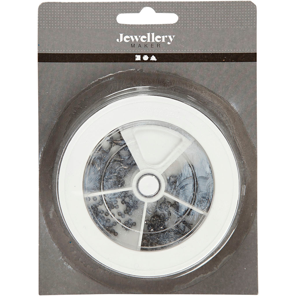 Kit de démarrage pour la fabrication de bijoux, gris foncé métallique, 1 set [HOB-61272]