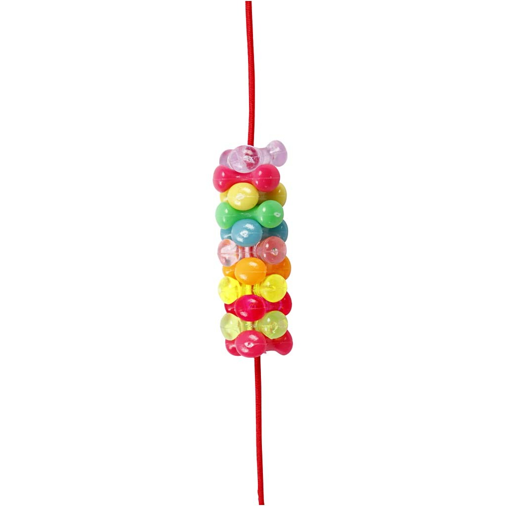 Kunststoffperlen-Mix, D 10 mm, Lochgröße 2 mm, ca. 2800 Stk, Sortierte Farben, 385 g, 700 ml/ 1 Dose [HOB-61776]