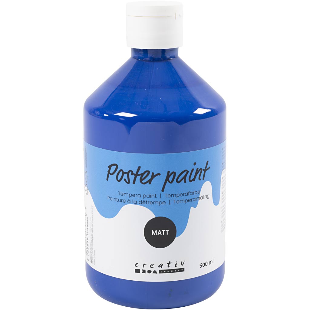Poster paint Matte, dark blue, 500 ml/ 1 bottle