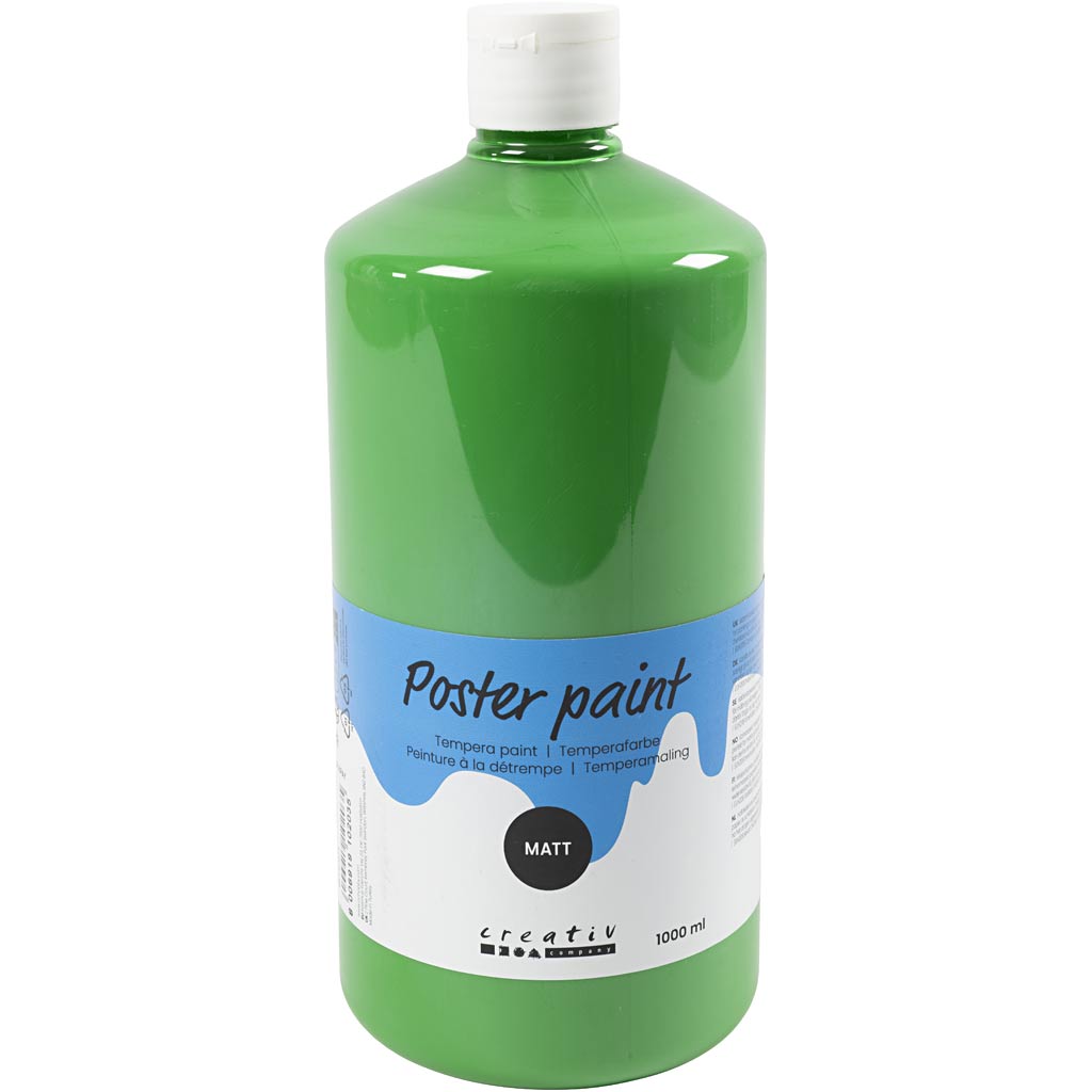 Poster paint Matte, green, 1000 ml/ 1 bottle
