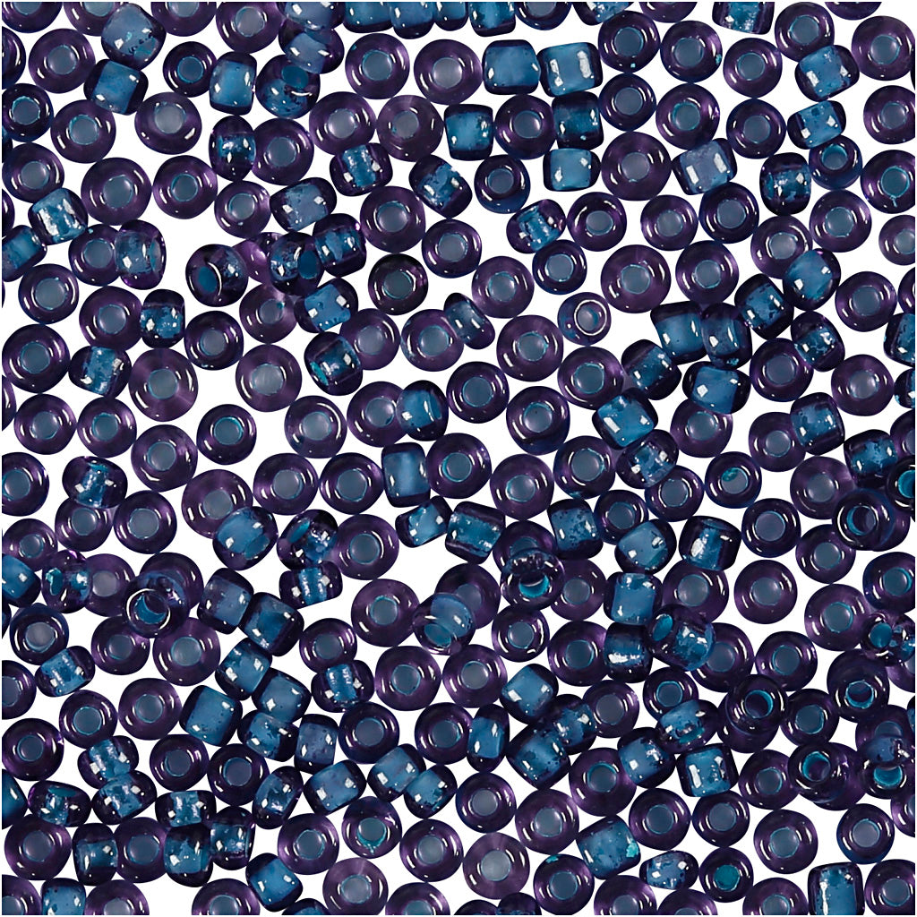 Rocaille Seed Beads, dia. 1,7 mm, size 15/0, hole size 0,5-0,8 mm, purple, 25 g